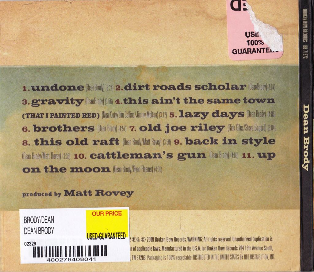 Dean Brody - Dean Brody (CD) music collectible - Main Image 2