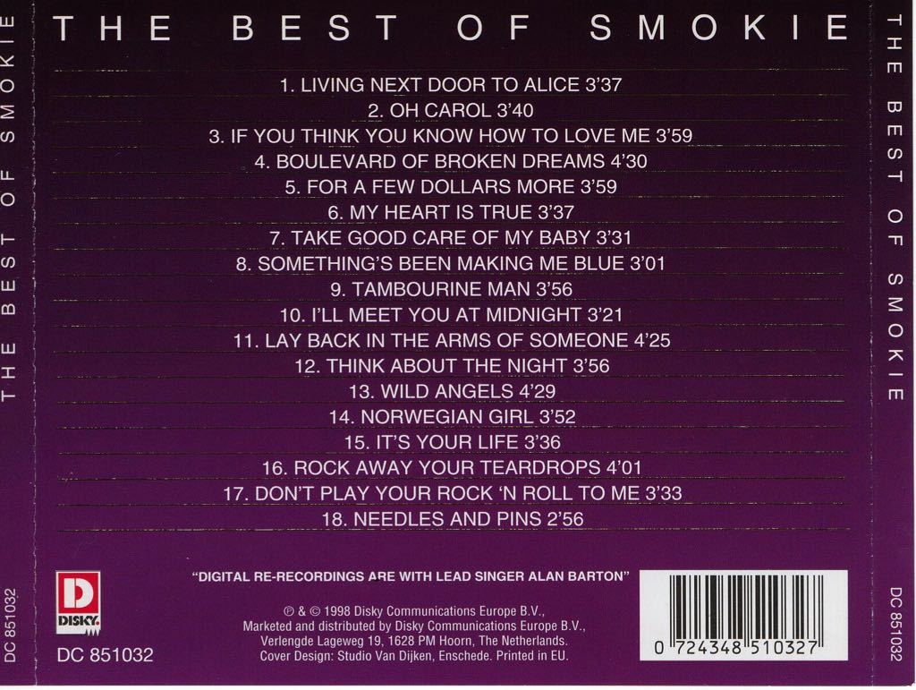 Smokie: The Best Of - Smokie (CD) music collectible [Barcode 5014469524552] - Main Image 2