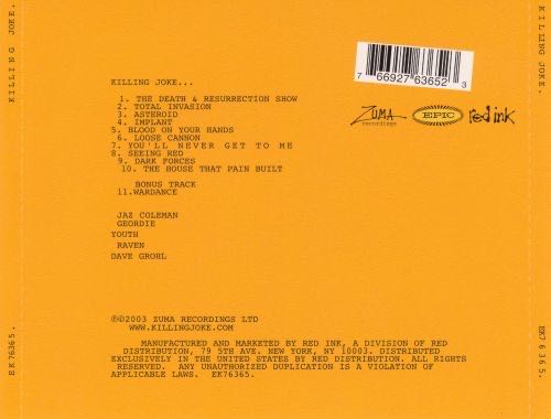Killing Joke - Killing Joke (CD - 59) music collectible [Barcode 766927636523] - Main Image 2