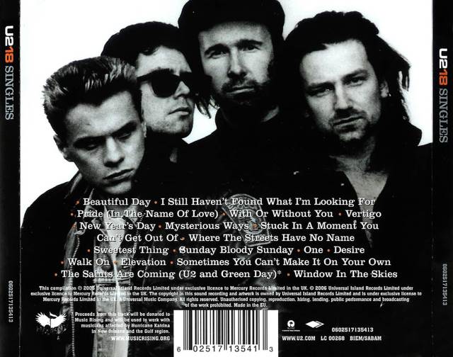 U218 Singles - U2 (CD - 75) music collectible [Barcode 602517135420] - Main Image 2