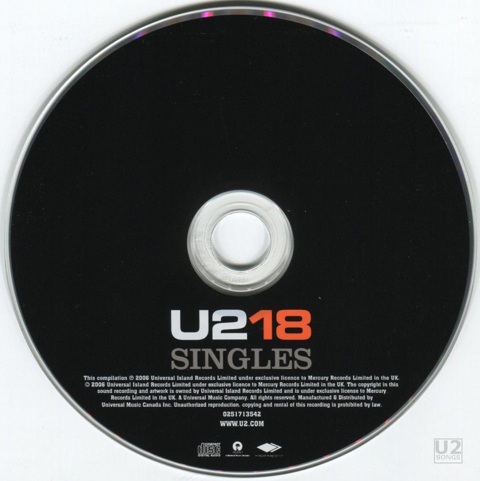 U218 Singles - U2 (CD - 75) music collectible [Barcode 602517135420] - Main Image 4