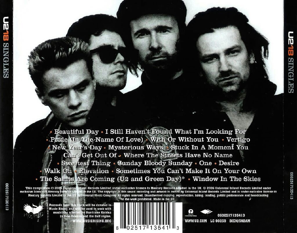 18 Singles - U2 music collectible [Barcode 602517135444] - Main Image 2