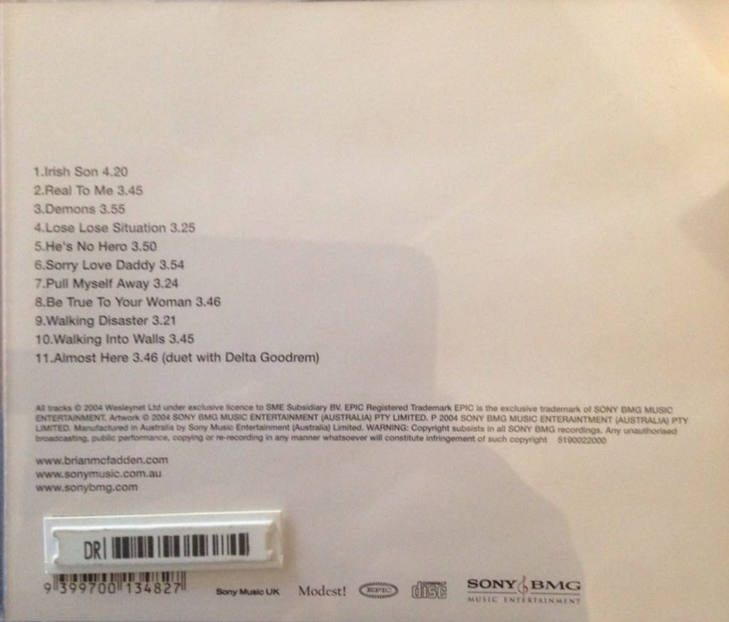 Irish Son - Mcfadden, Brian (CD) music collectible [Barcode 9399700134827] - Main Image 2
