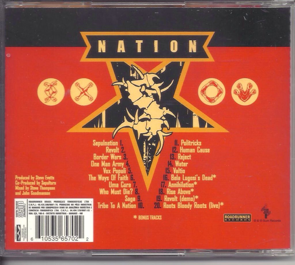 Nation - Sepultura (CD - 55:10) music collectible [Barcode 016861856021] - Main Image 2