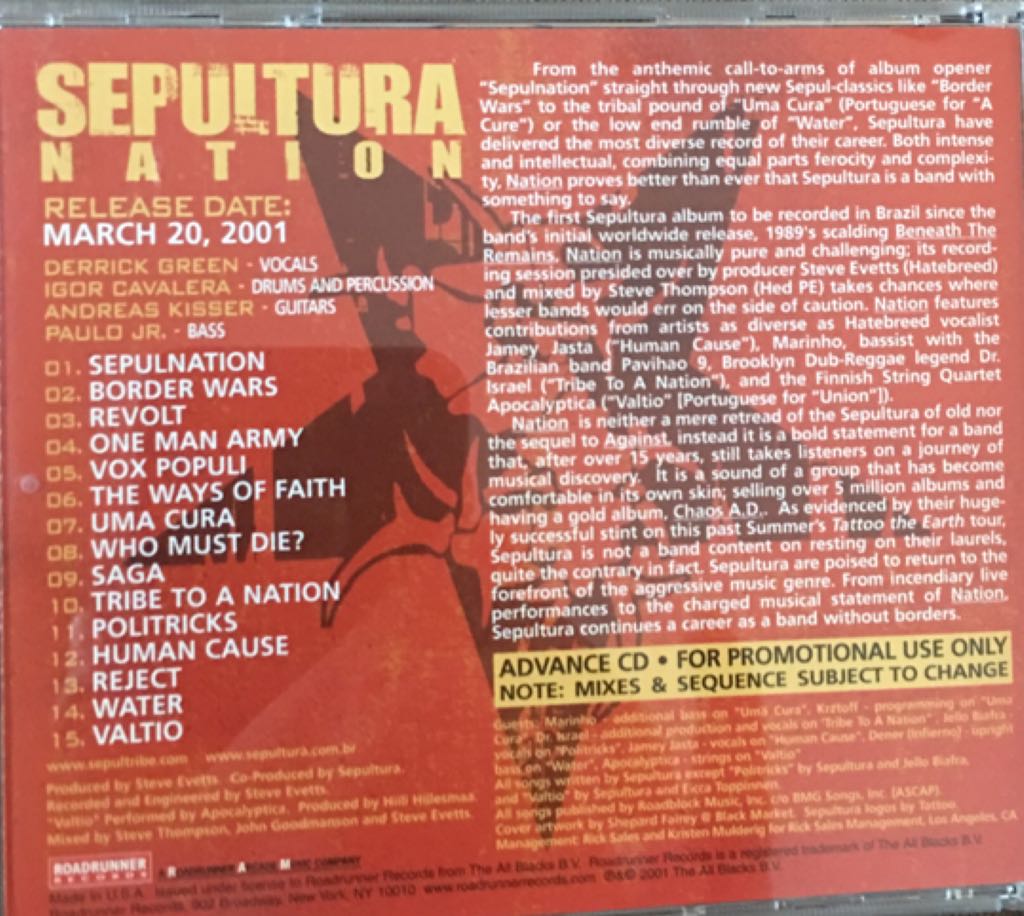 Nation - Sepultura (CD) music collectible - Main Image 2