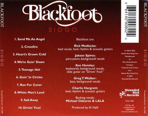 SIOGO - Blackfoot (CD) music collectible [Barcode 664140908024] - Main Image 2