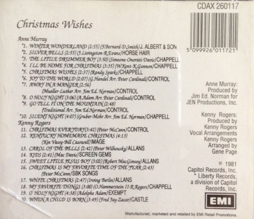 Christmas Wishes - Anne Murray (12”) music collectible - Main Image 2