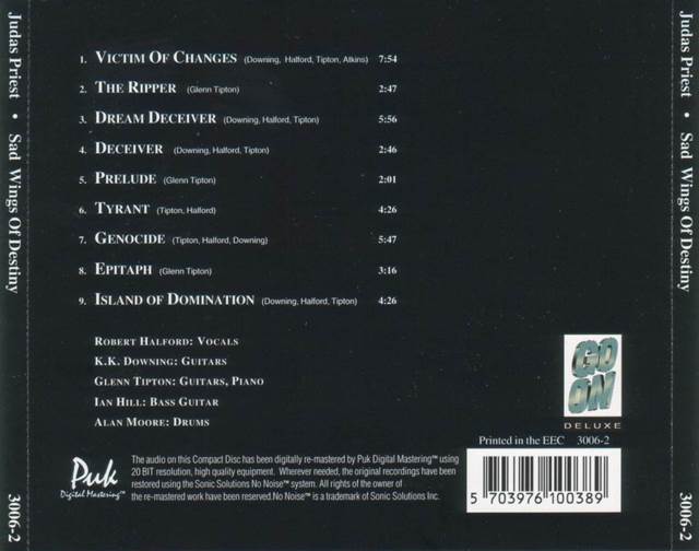 Judas Priest - Sad Wings Of Destiny - Judas Priest (CD - 39) music collectible [Barcode 4009910455227] - Main Image 2