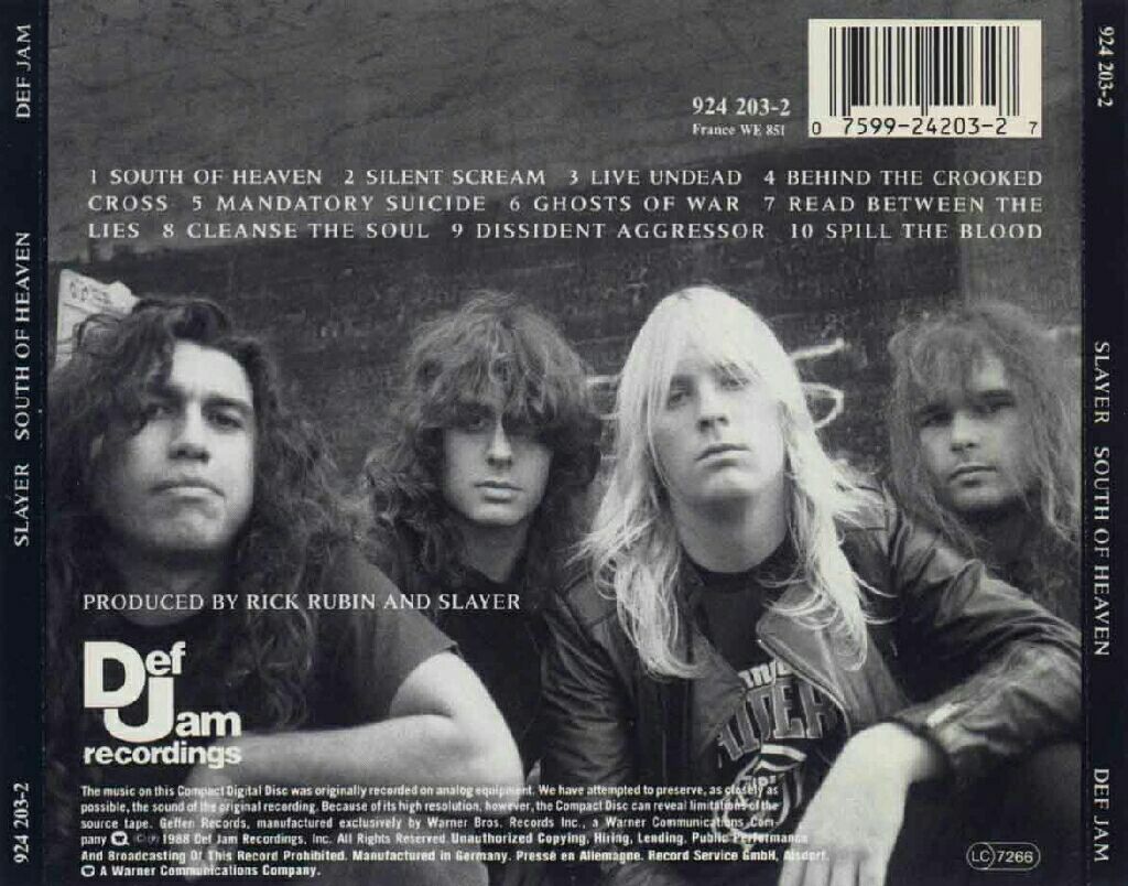 South Of Heaven - Slayer (CD) music collectible [Barcode 602537352265] - Main Image 2