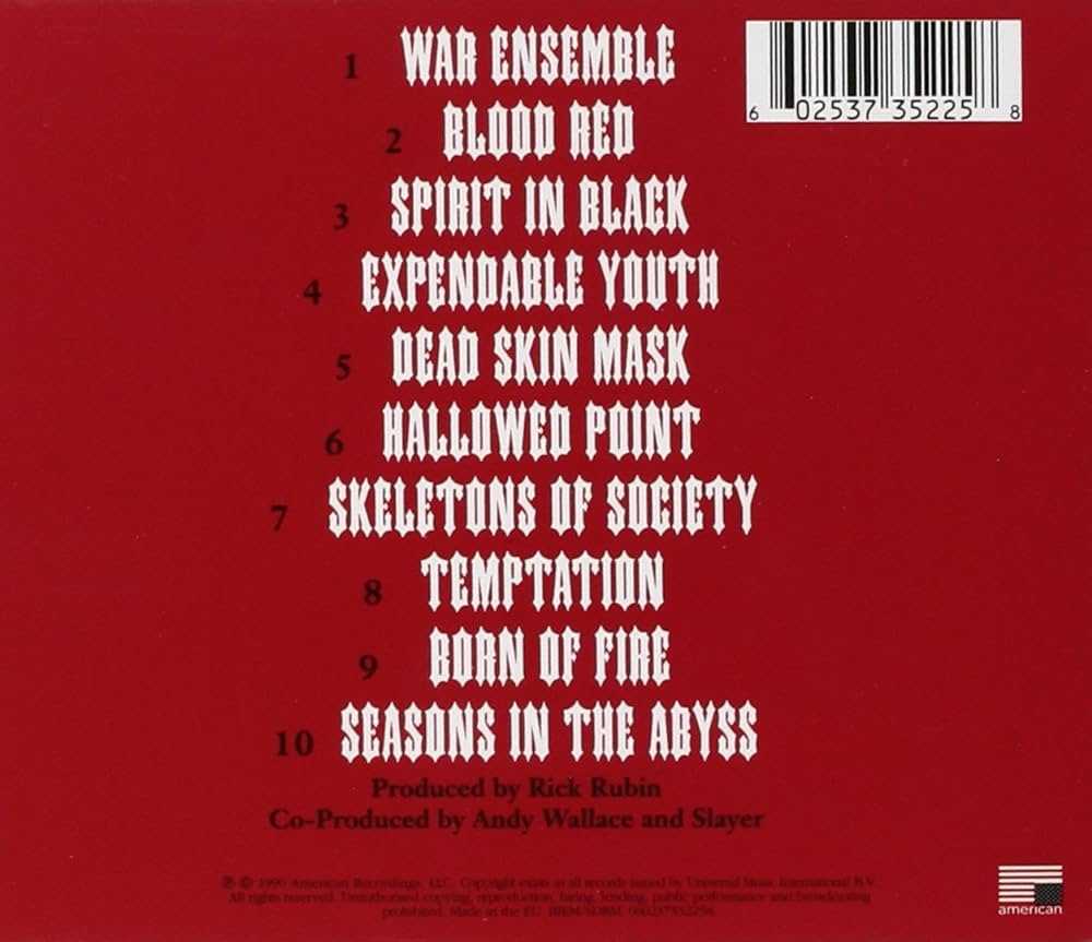 Seasons In The Abyss - Slayer (CD - 42) music collectible [Barcode 5099749179929] - Main Image 2