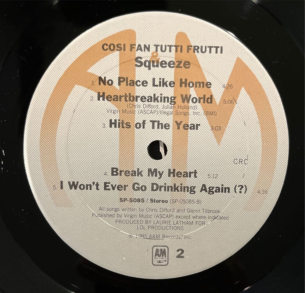 Cosi Fan Tutti Frutti - Squeeze (12”) music collectible - Main Image 4