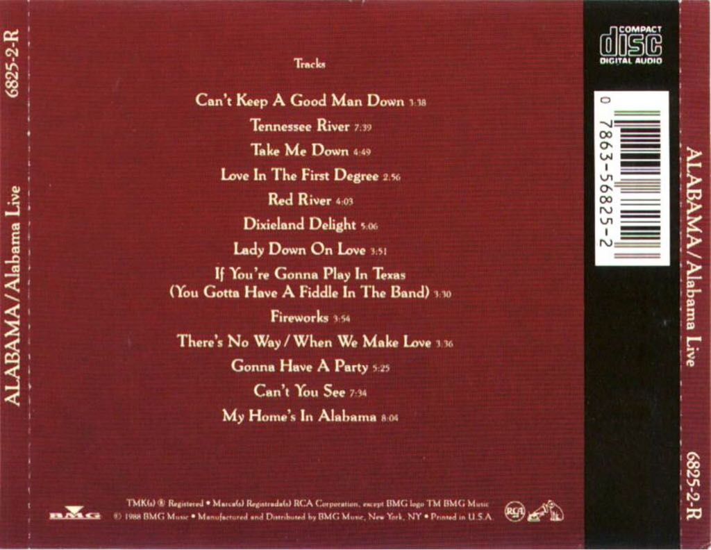 Alabama: Live - Alabama (CD - 62) music collectible - Main Image 2