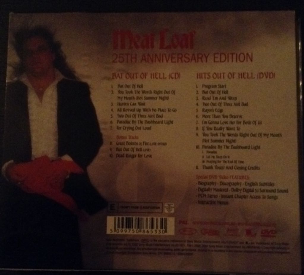 Bat out of hell +dvd - Meat Loaf (CD) music collectible [Barcode 5099750865330] - Main Image 2