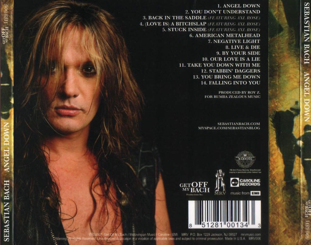 Angel Down - Bach, Sebastian (CD) music collectible [Barcode 851281001343] - Main Image 2
