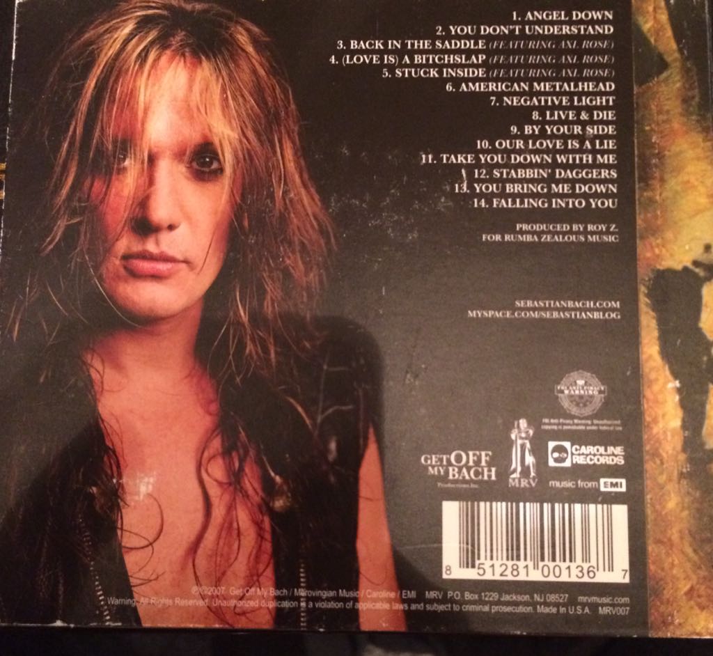 Angel Down - Sebastian Bach (CD) music collectible [Barcode 851281001367] - Main Image 2