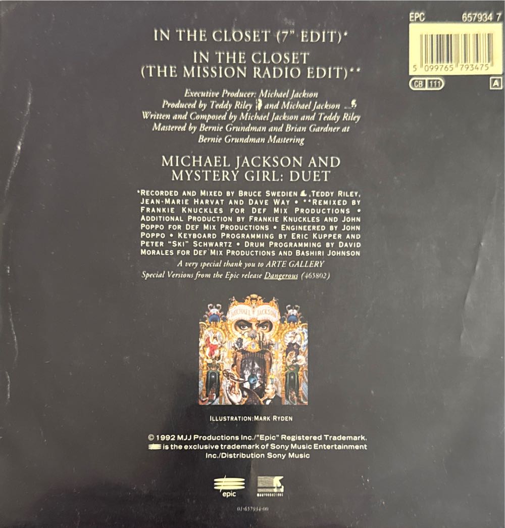 In The Closet - Michael Jackson (7”) music collectible [Barcode 5099765793475] - Main Image 2