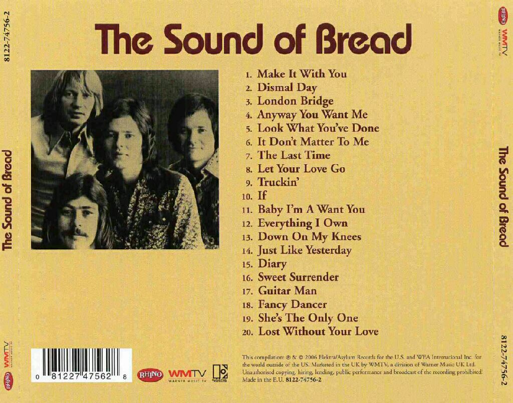 The Sound Of Bread - Bread (CD - 58) music collectible [Barcode 081227475628] - Main Image 2