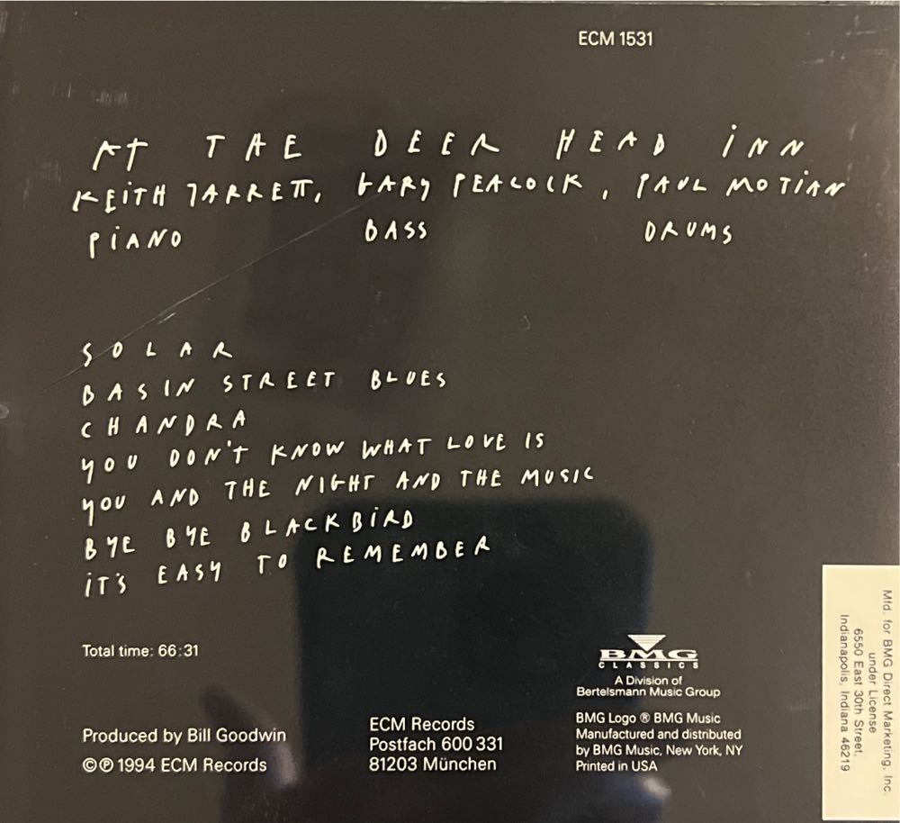At The Deer Head Inn - Jarrett, Keith; Gary Peacock; Paul Motian (CD) music collectible [Barcode 781182153127] - Main Image 2