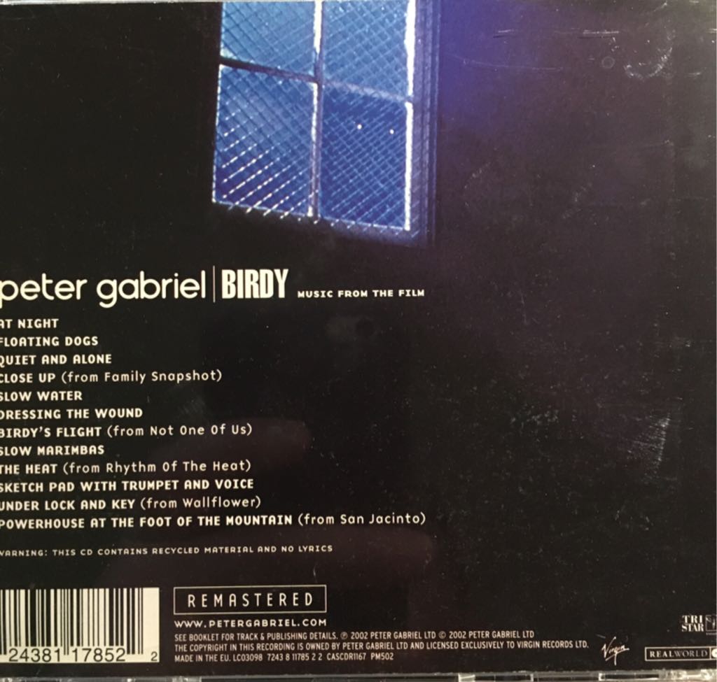 Birdy - Peter Gabriel (CD) music collectible [Barcode 724381178522] - Main Image 2