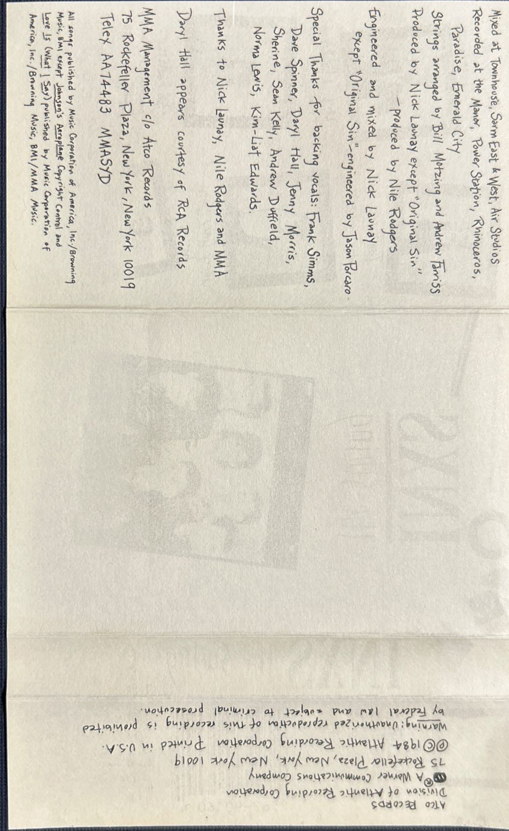 Swing, The - INXS (Cassette) music collectible [Barcode 075679016041] - Main Image 2