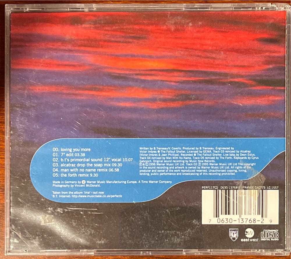 Loving You More (Maxi Single) - BT Featuring Vincent Covello (CD) music collectible [Barcode 706301376829] - Main Image 2