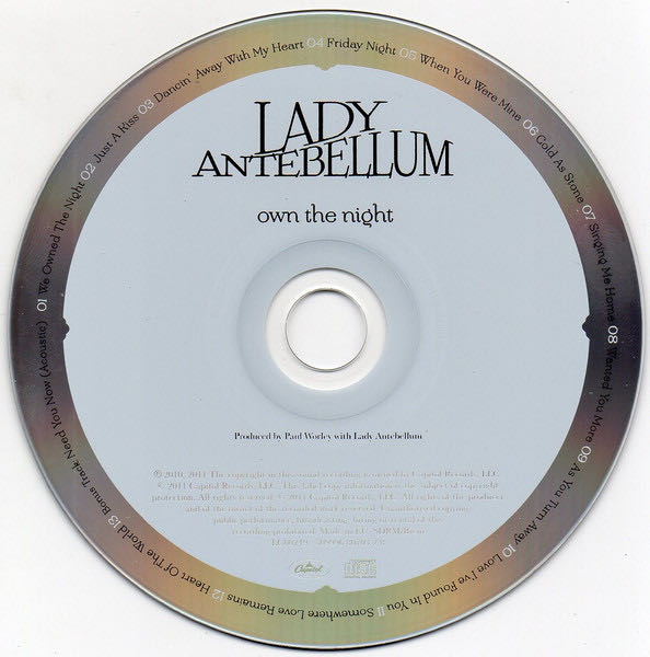 Own The Night - Lady Antebellum (CD - 48) music collectible [Barcode 5099909443129] - Main Image 3