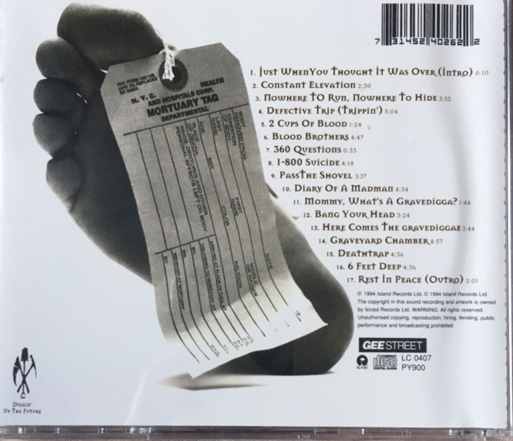 Niggamortis - Gravediggaz (CD) music collectible [Barcode 731452402622] - Main Image 2