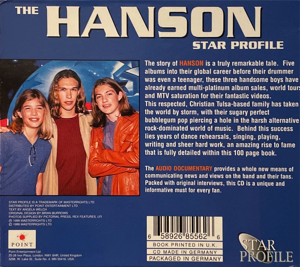 Star Profile - Hanson - Hanson (CD) music collectible [Barcode 658926855626] - Main Image 4