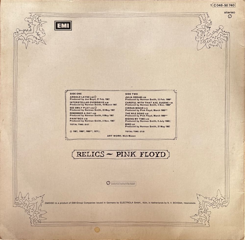 Relics - Pink Floyd (12”) music collectible [Barcode 5099910477519] - Main Image 2