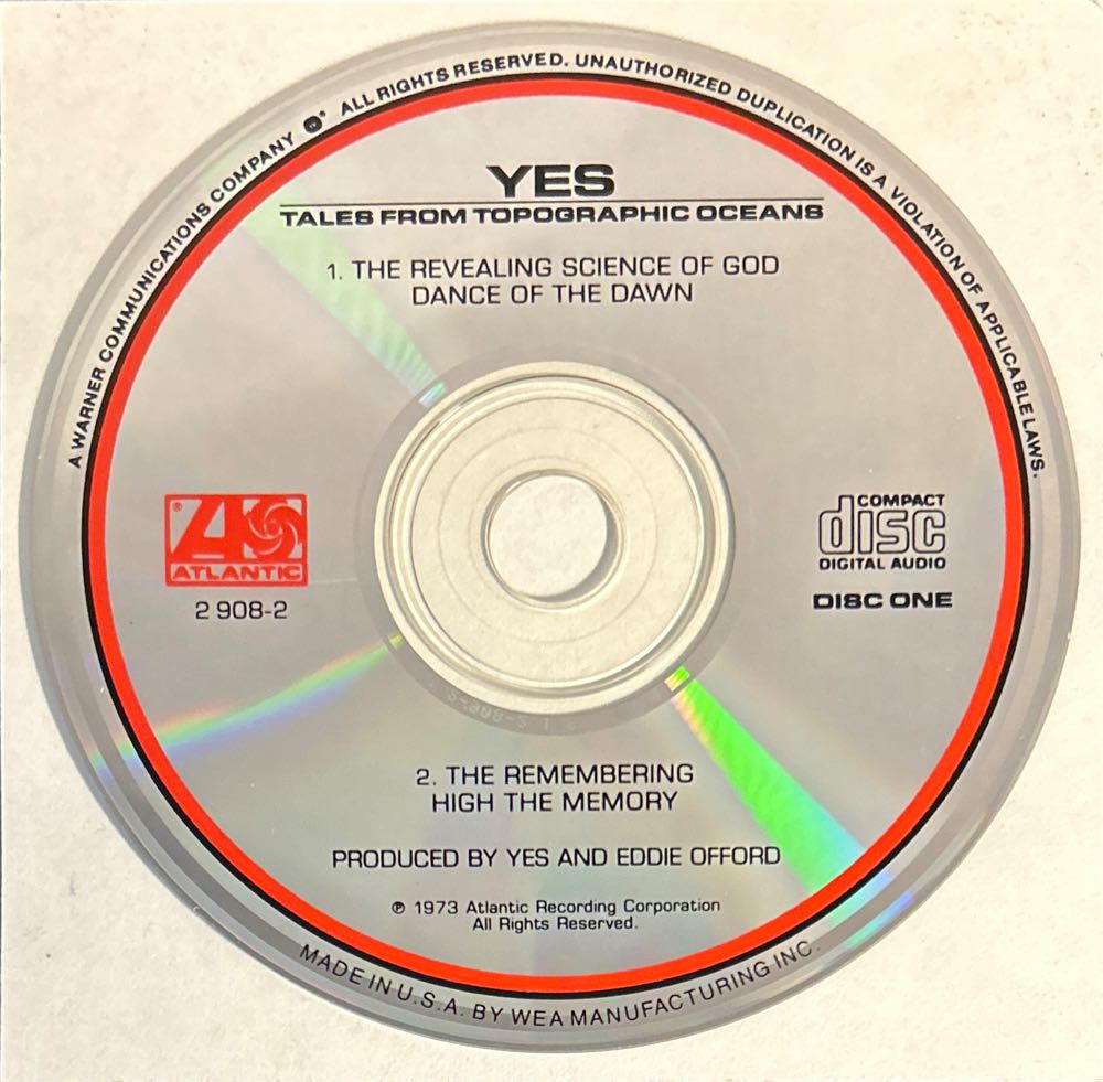Tales From Topographic Oceans - Yes (CD - 81) music collectible [Barcode 075678132520] - Main Image 3
