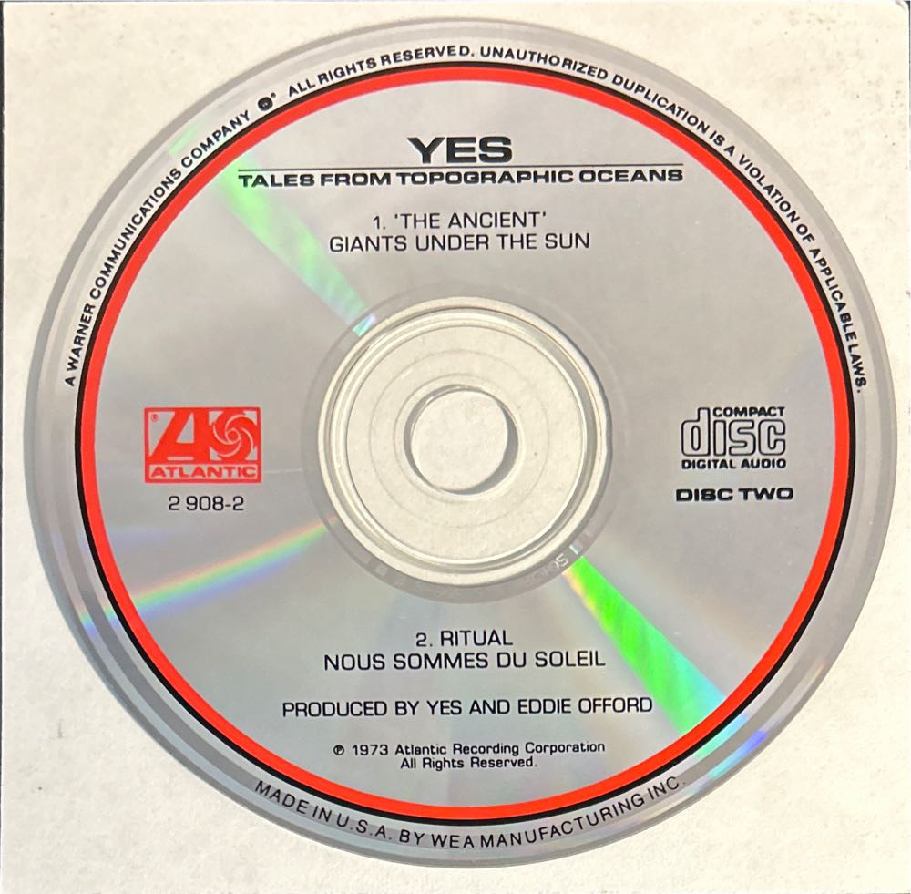 Tales From Topographic Oceans - Yes (CD - 81) music collectible [Barcode 075678132520] - Main Image 4
