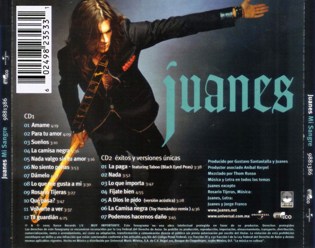 Mi Sangre - Juanes music collectible [Barcode 602498783887] - Main Image 2
