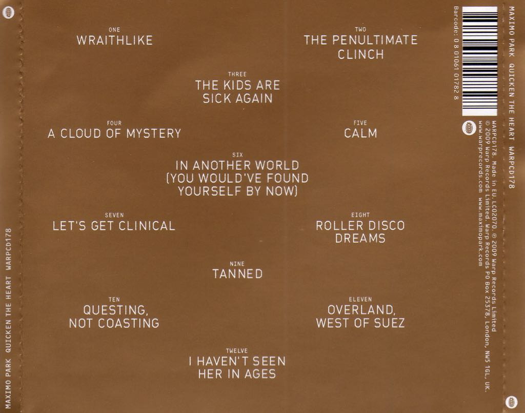 Quicken The Heart - Maximo Park (CD) music collectible [Barcode 801061017828] - Main Image 2
