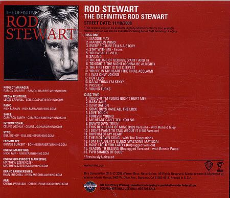 The Definitive Rod Stewart - Rod Stewart (MP3 - 190) music collectible [Barcode 081227989941] - Main Image 2