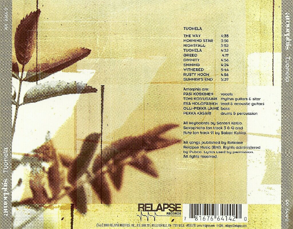 Tuonela - Amorphis (CD - 4648) music collectible [Barcode 727361638221] - Main Image 2