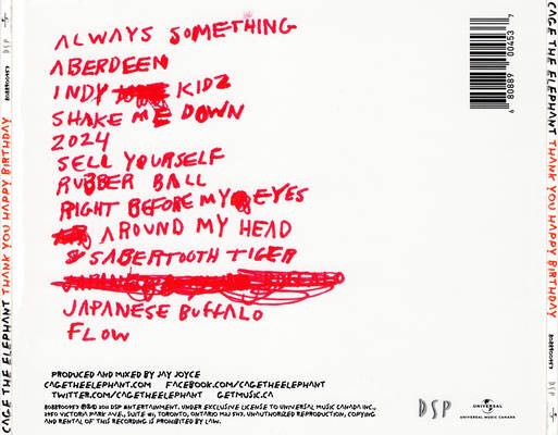 Thank You Happy Birthday - Cage The Elephant (CD) music collectible - Main Image 2