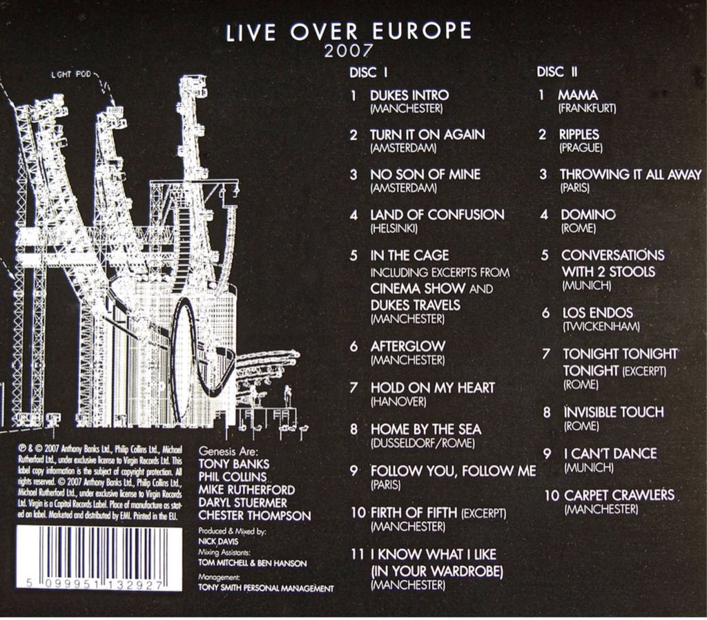 Live Over Europe 2007 - Genesis (CD - 139) music collectible [Barcode 075678995859] - Main Image 2