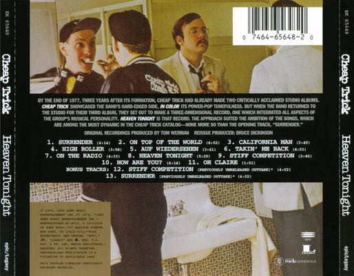 Heaven Tonight - Cheap Trick (CD - 53) music collectible [Barcode 886972378527] - Main Image 2