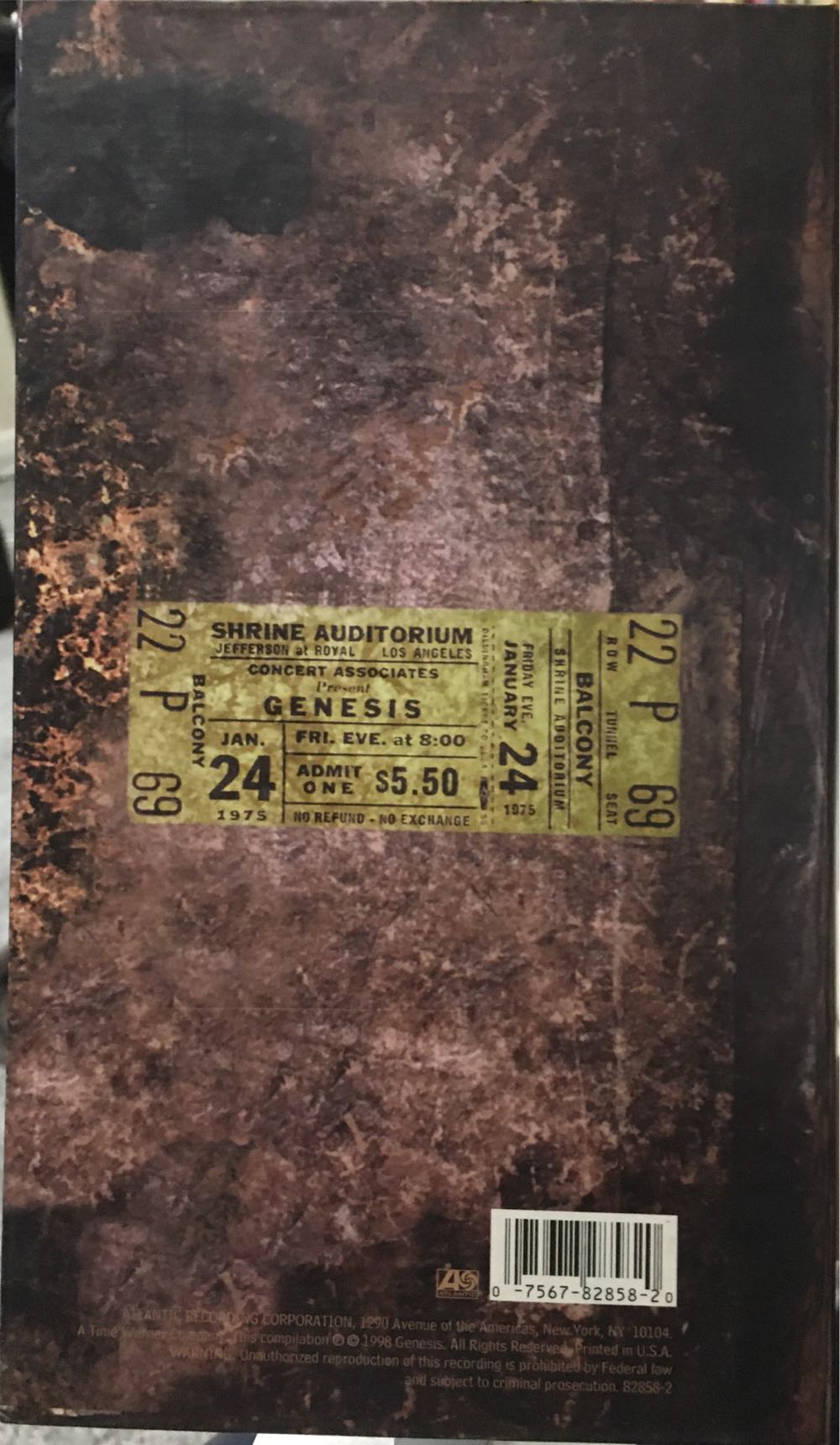 Archive 1967-75 - Genesis (CD - 250) music collectible [Barcode 075678285820] - Main Image 2