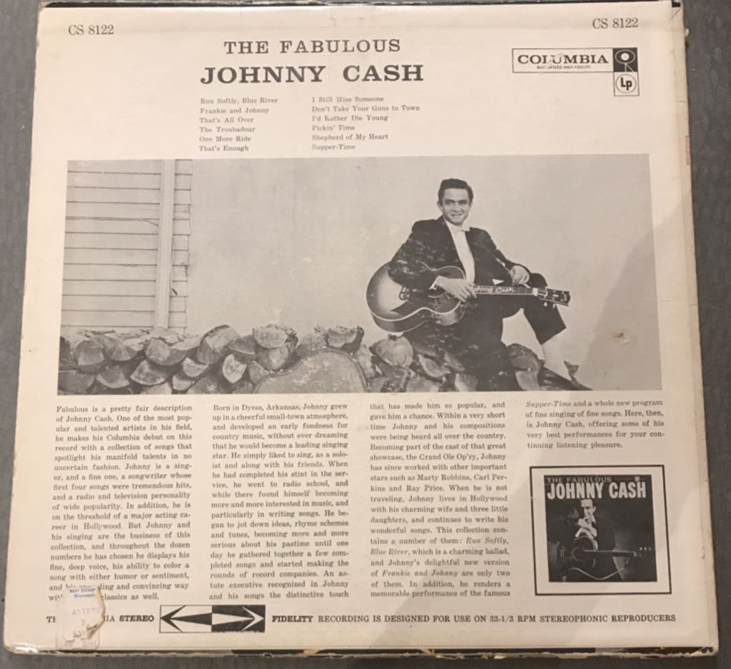 1958 The Fabulous Johnny Cash - Johnny Cash (12” - 45) music collectible - Main Image 2