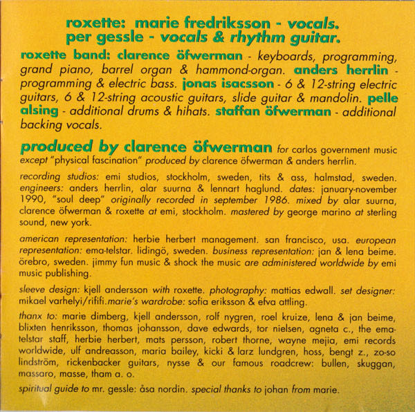 Joyride - Roxette (VinylDisc (vinyl CD) - 56) music collectible [Barcode 020831419529] - Main Image 4