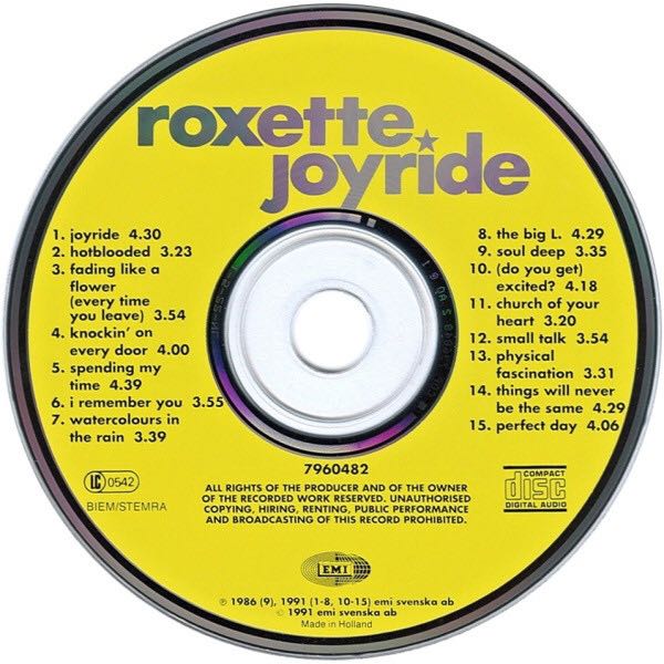 Joyride - Roxette (CD - 59) music collectible [Barcode 077779604821] - Main Image 4