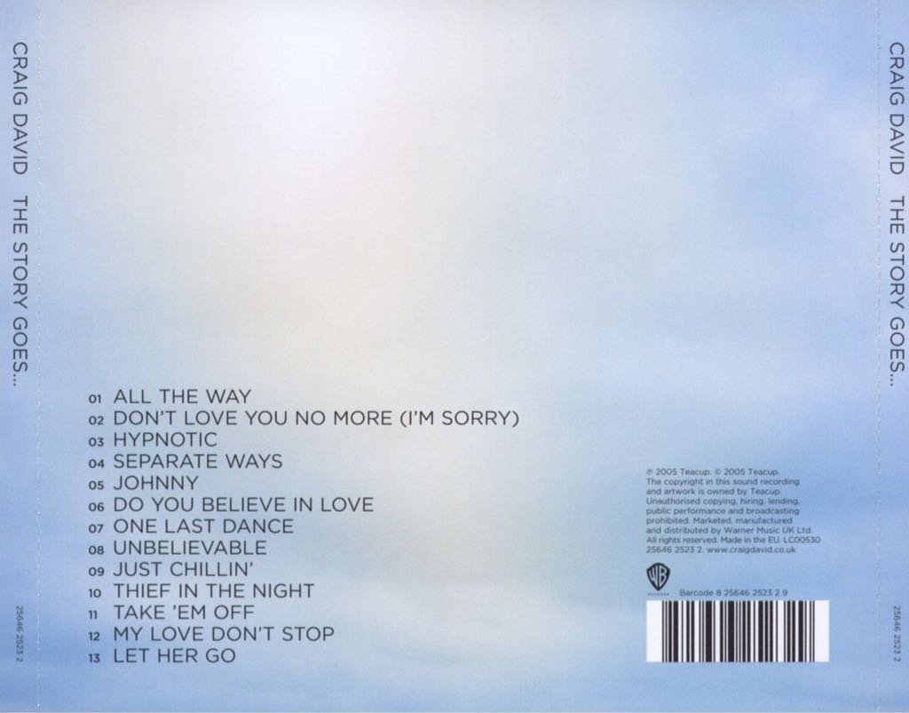 The Story Goes... - Craig David (MP3) music collectible [Barcode 825646252220] - Main Image 2
