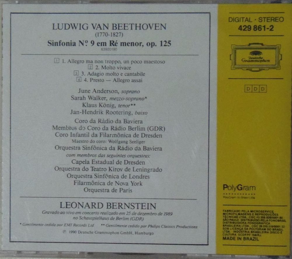 Beethoven: Ode to Freedom - Bernstein, Leonard (CD - 78) music collectible [Barcode 028942986121] - Main Image 2