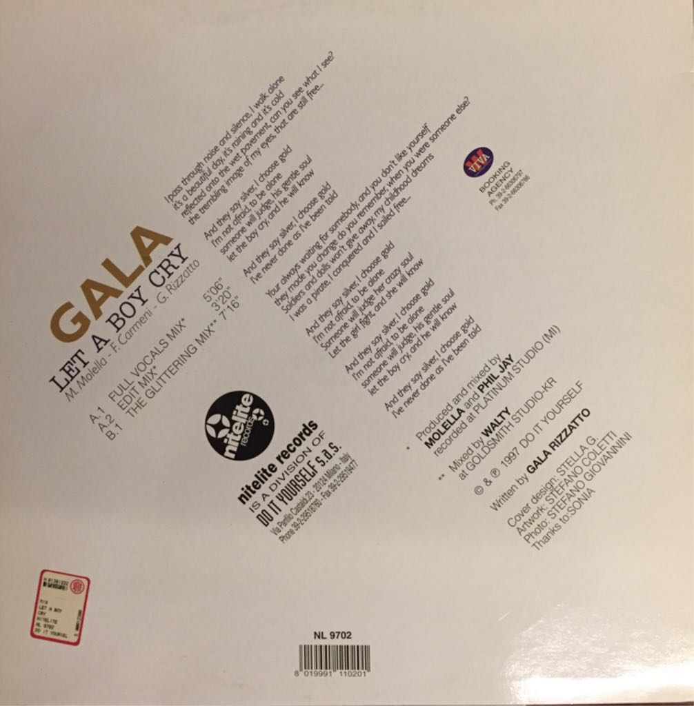 Let A Boy Cry - Gala music collectible [Barcode 8019991110201] - Main Image 2