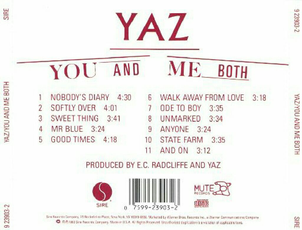 You And Me Both - Yazoo (12”) music collectible [Barcode 5016025610129] - Main Image 2
