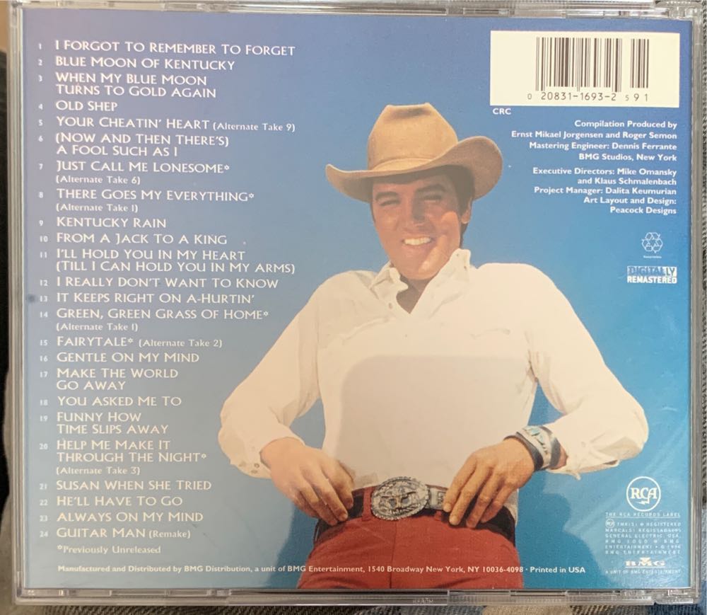 1996 - Great Country Songs - Elvis Presley (CD) music collectible [Barcode 020831169325] - Main Image 2