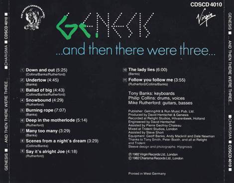 ...and then there were three - Genesis (CD) music collectible [Barcode 077778639923] - Main Image 2