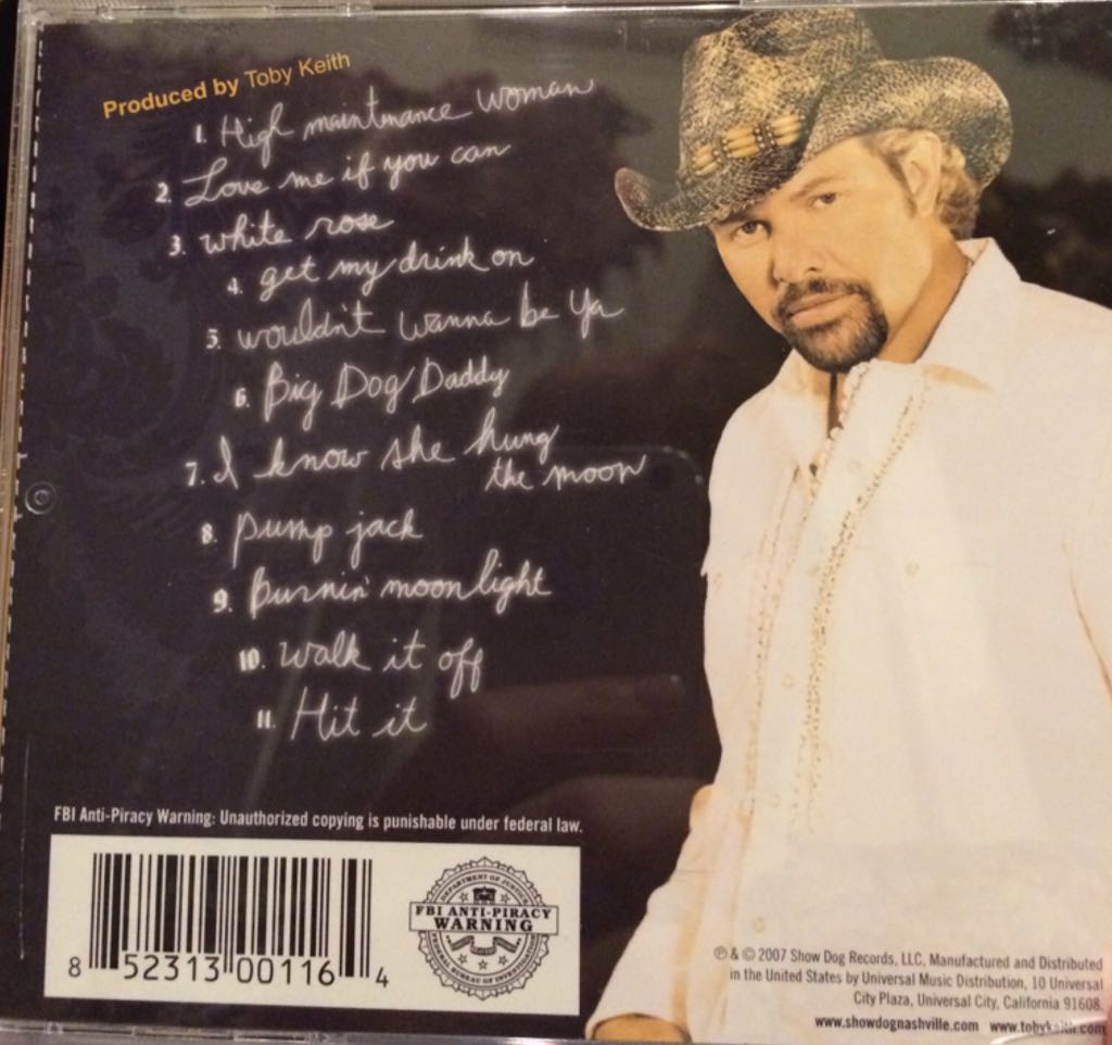 Big Dog Daddy - Toby Keith (CD) music collectible [Barcode 852313001164] - Main Image 2