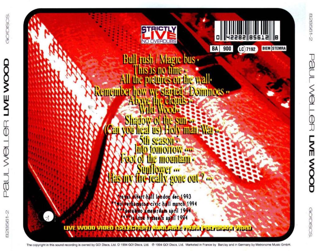 Live Wood - Paul Weller (12” - 63:54) music collectible - Main Image 2